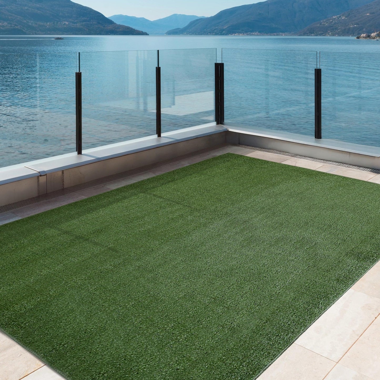 iCustomRug Indoor/Outdoor Turf Carpet & Rugs, Synthetic Grass Artificial Grass for Decks, Patios, Yards, Camping, Boats, Finished Edges with Binding Tape, 4 x 6ft in Lawn Green