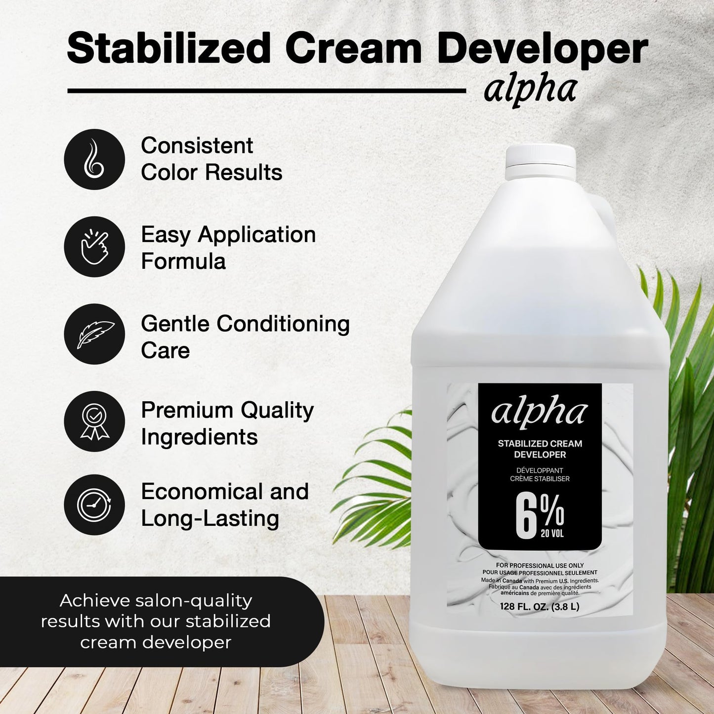 Alpha Stabilized Cream Developer - Vibrant Color Transformations with Enhanced Stability Hair Developer, Peroxide Developer for Softer, Silkier, Better Conditioned Hair - 20 Volume, 133.2 oz