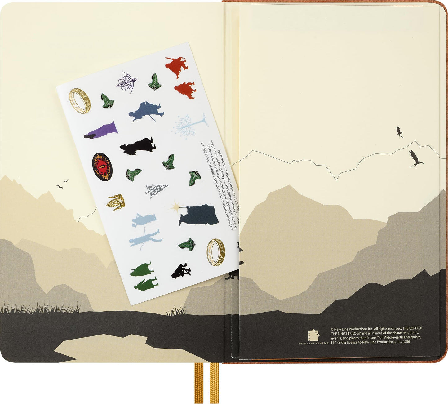 Moleskine Limited Edition The Lord of the Rings Notebook, Hard Cover, Large (5" x 8.25"), Ruled/Lined, Frodo & Sam Journey Graphic, 176 Pages
