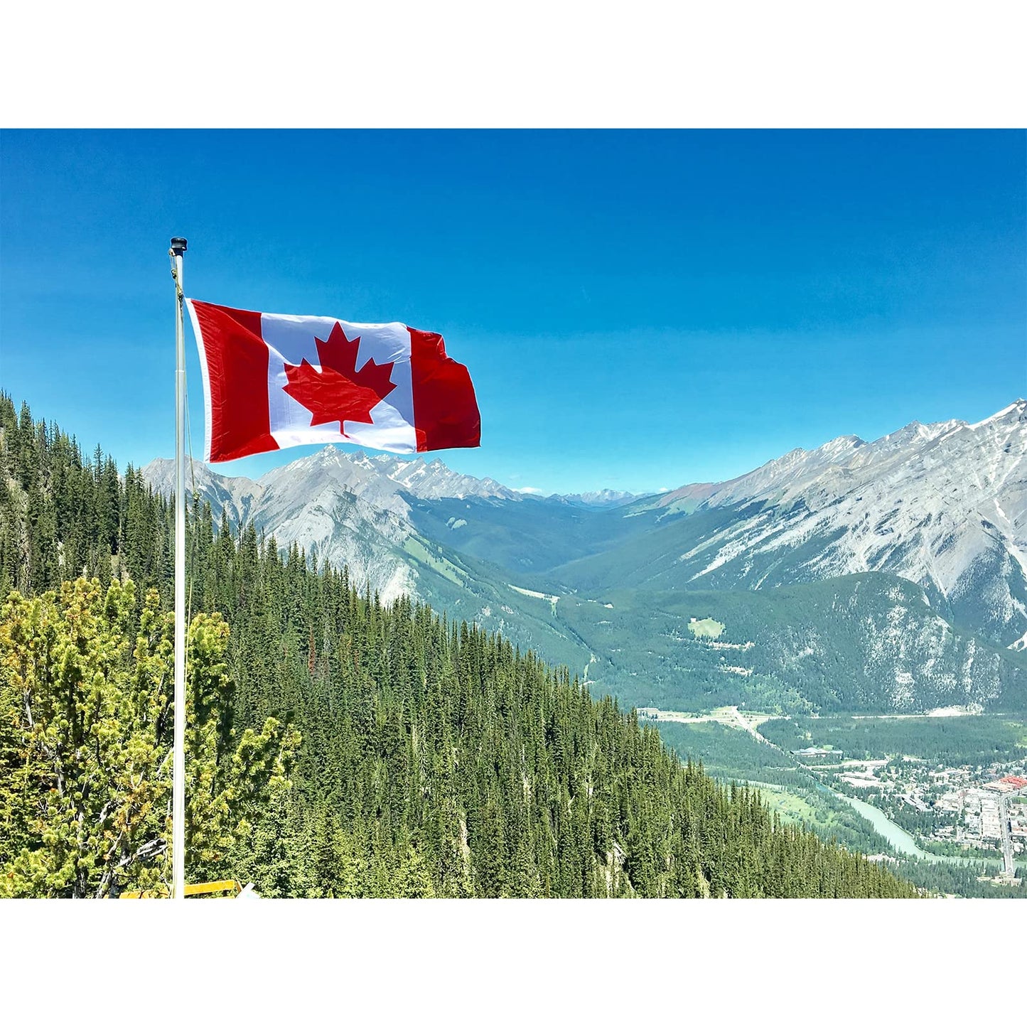 Homissor Canada Flag Canadian Flags 4x6 Outdoor Heavy Duty for Outside Embroidered Maple Leaf Sewn Stripes 2 Brass Grommets