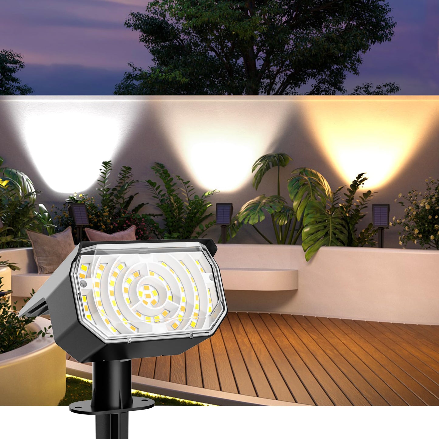 Solar Spot Lights Outdoor Waterproof IP67, 6 Lighting Modes 60 LED, Landscape Spotlights for Tree Yard Garden House Pathway Driveway(6 Pack)