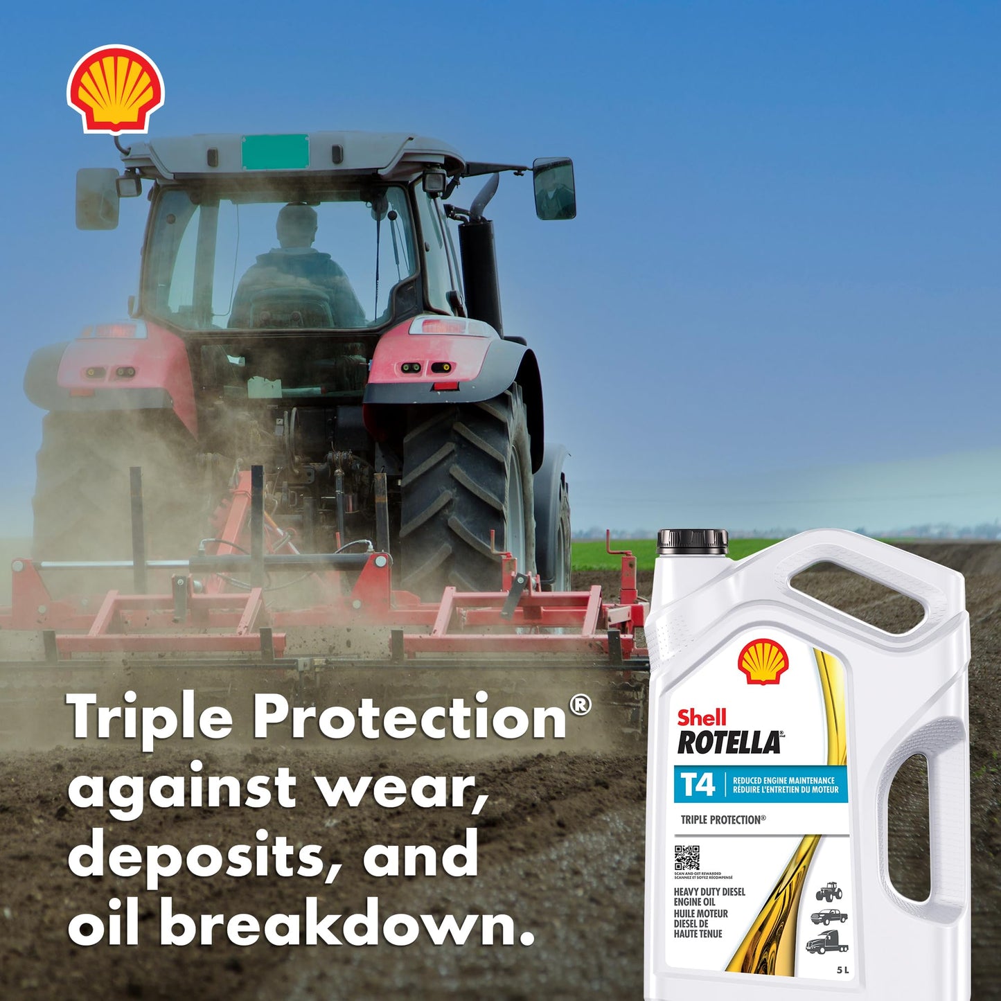 Shell Rotella T4 Triple Protection 15W-40 Diesel Engine Oil, 5 Litre