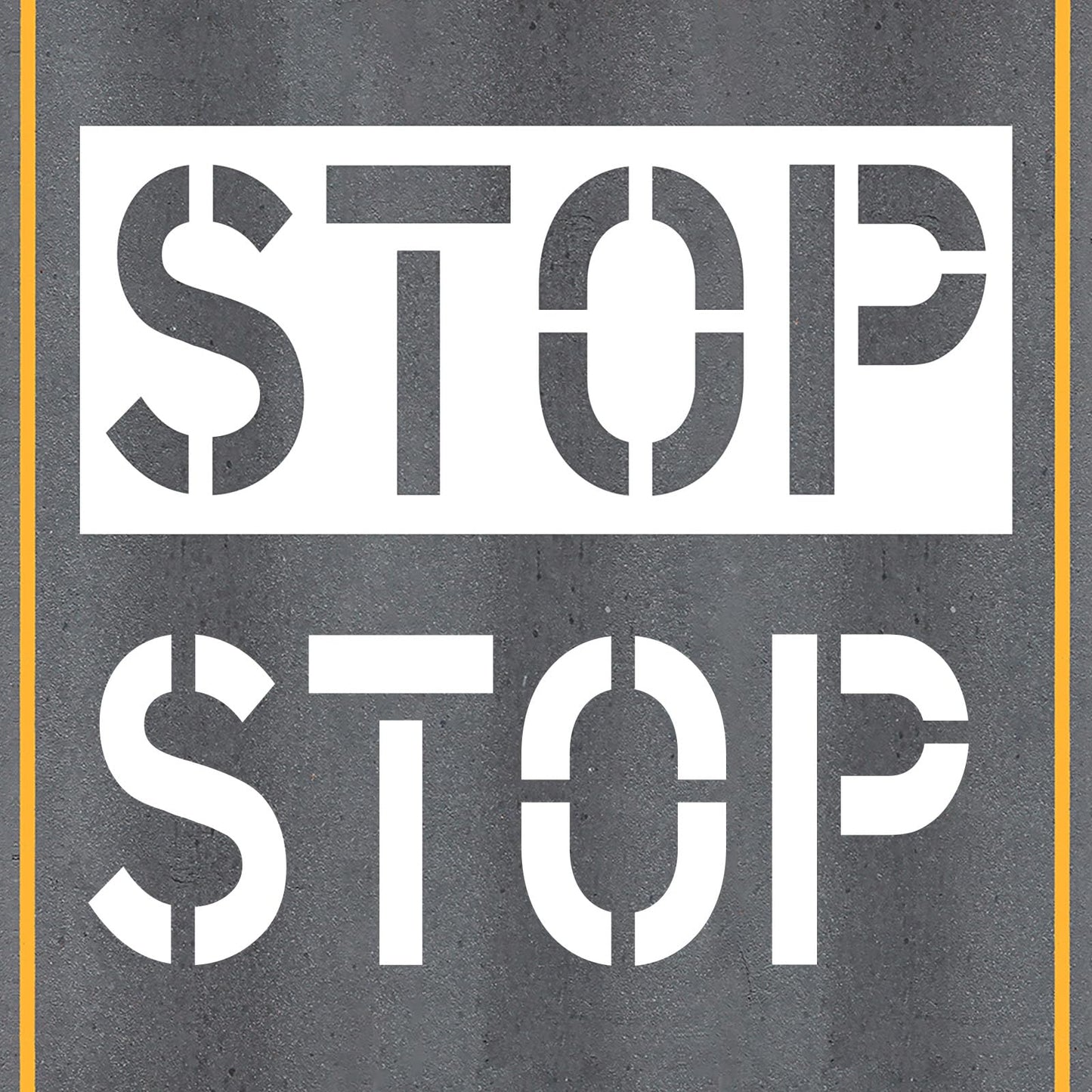24" Stop Pavement Stencil – Heavy-Duty Silicone Road Marking Template for Asphalt & Concrete – Reusable Foldable Sign for Parking Lots, Roads & Fire Lanes