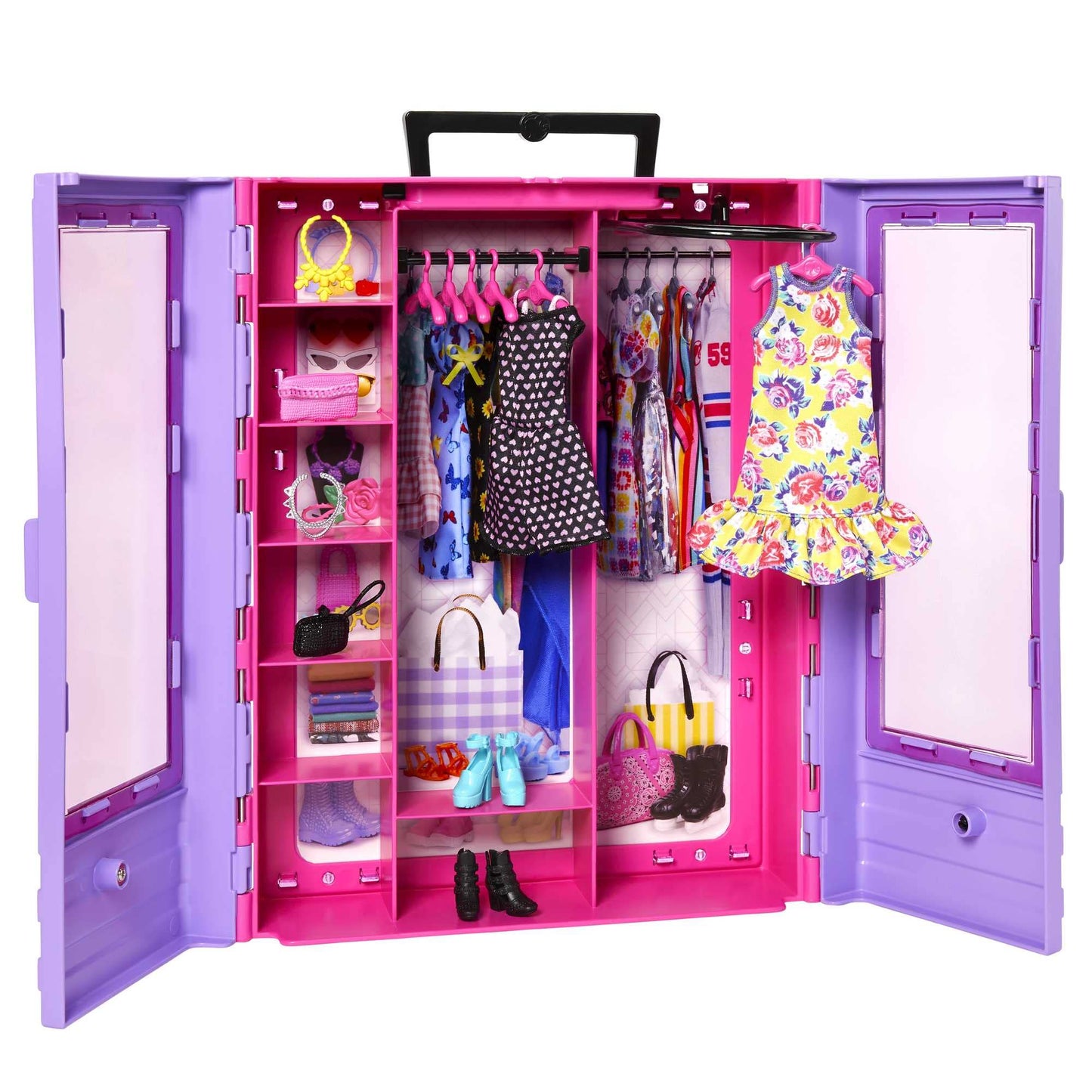 Barbie Fashionistas Ultimate Closet Portable Fashion Toy with Doll, Clothing, Accessories and Hangers, Toy for 3 Years Old and Up