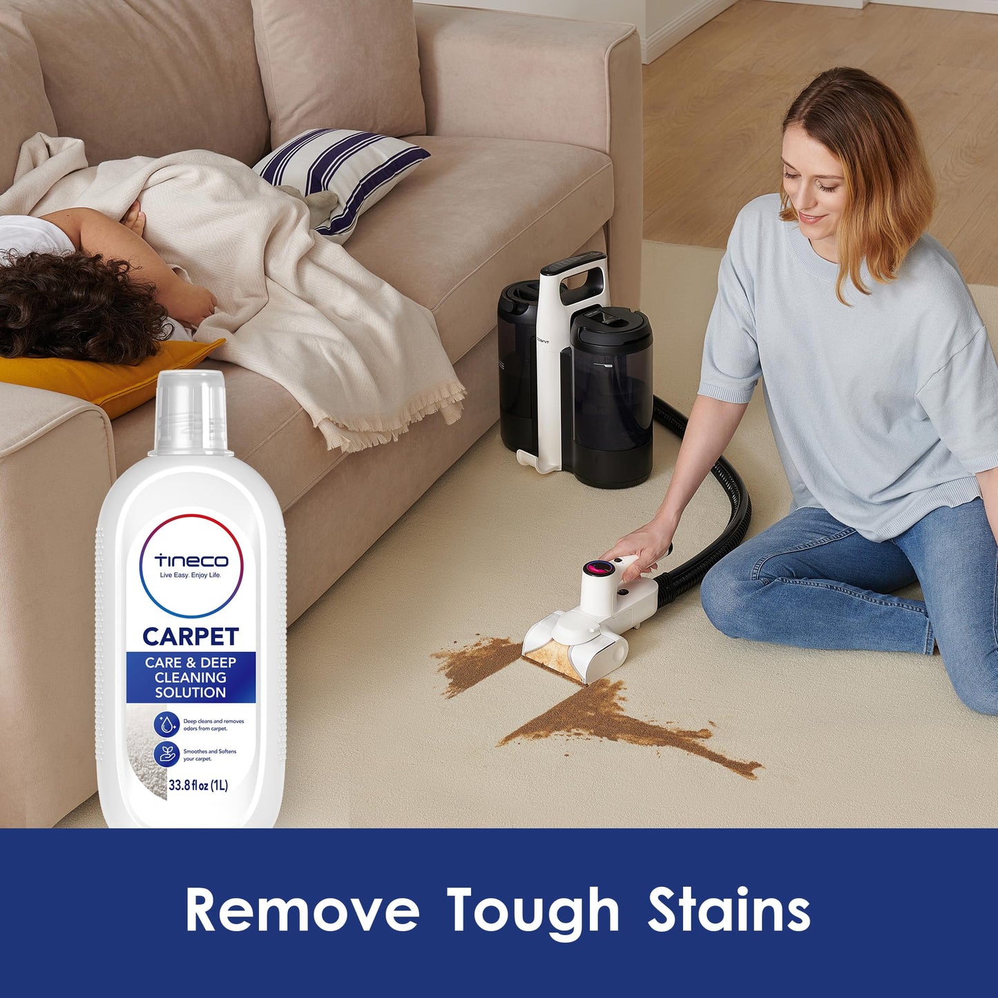 Tineco Carpet Pretreat Formula and Carpet Cleaning Solution for Carpet ONE Cruiser
