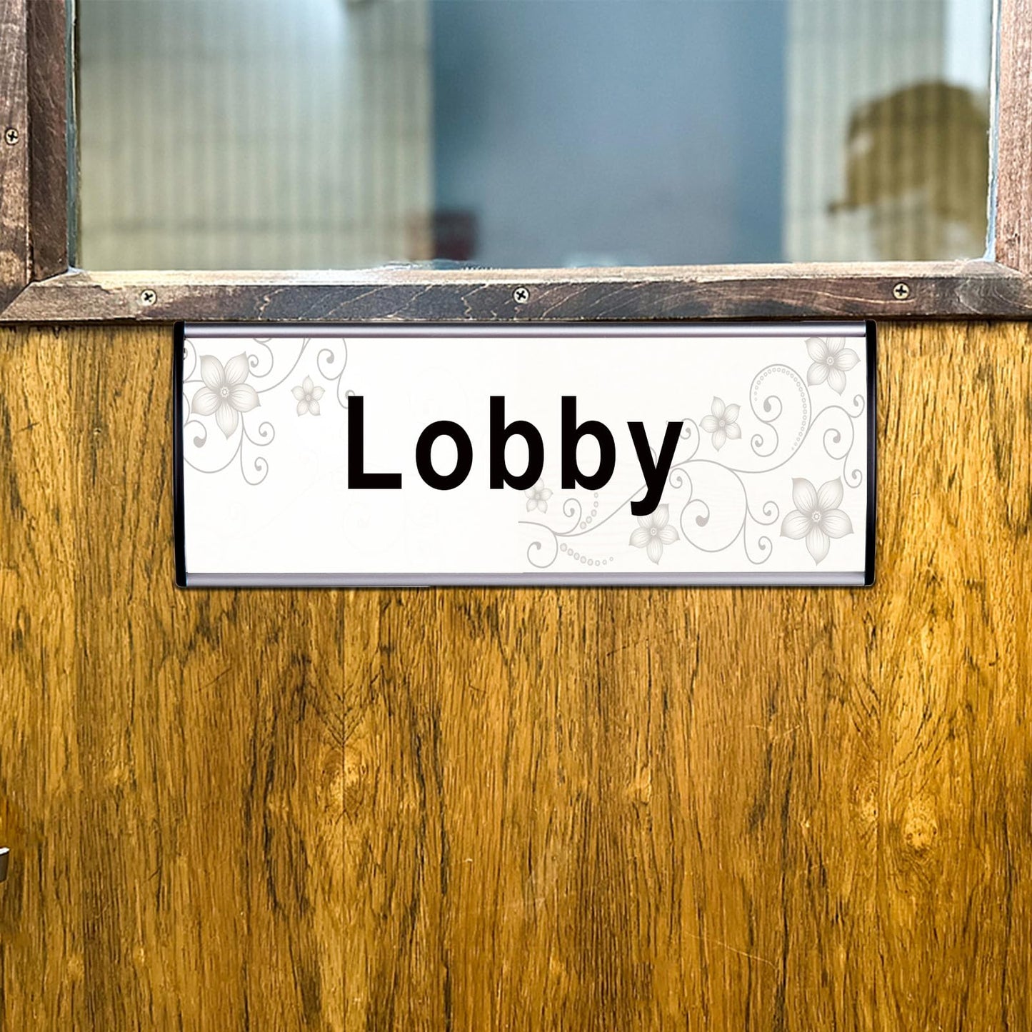 Set of 5 - Nameplate Holder for Wall Mount, 2.36'' x 10'' Curved Office Business Door Sign Holder-Silver