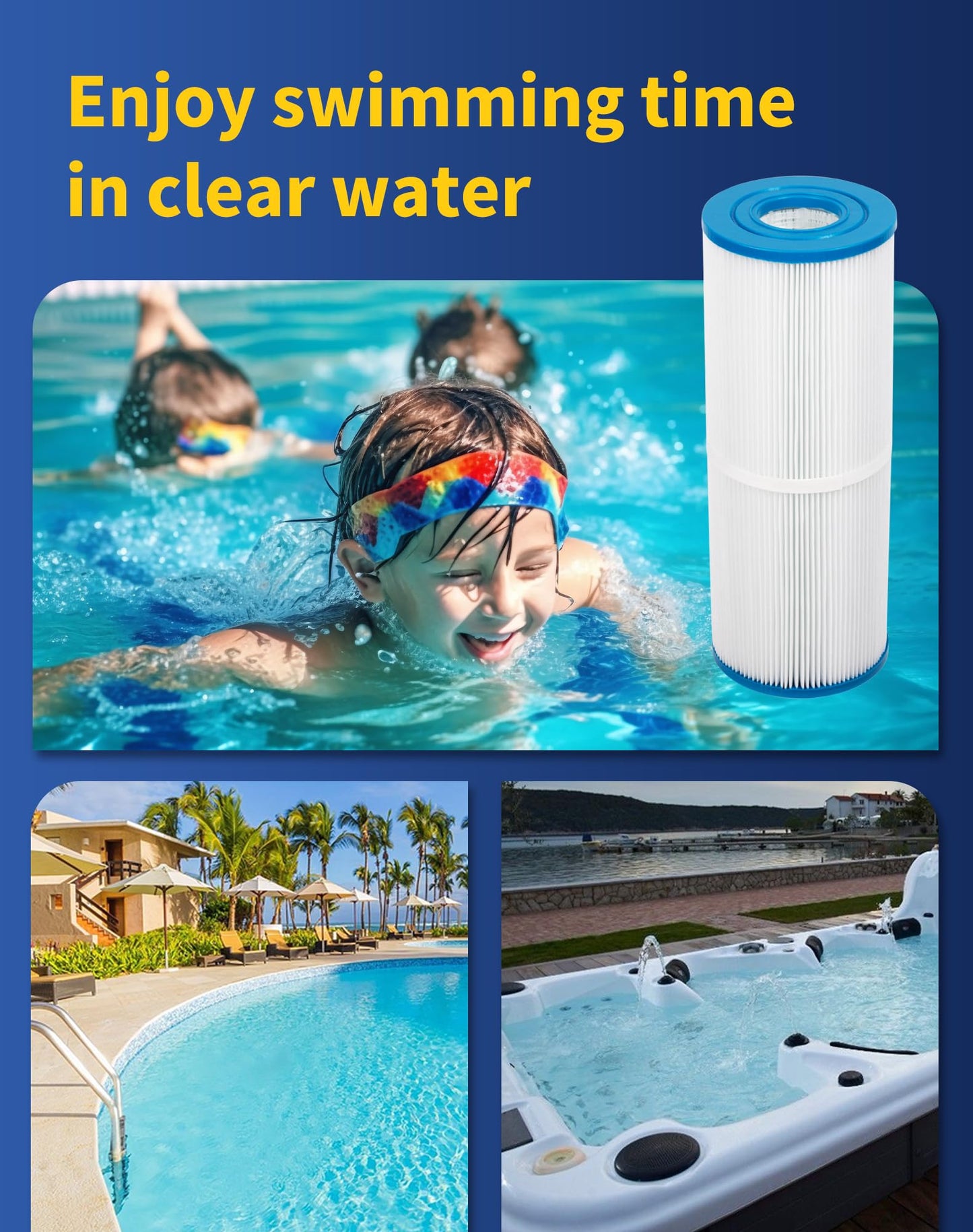 ZOTEE PRB25-IN Spa Filter Cartridge Compatible with C-4326,Darlly 42513,Guardian 413-106,Filbur FC-2375,Pentair R173429,3005845,17-2327,100586,33521,25392,817-2500,Hot Springs Spa Filters,2 Pack