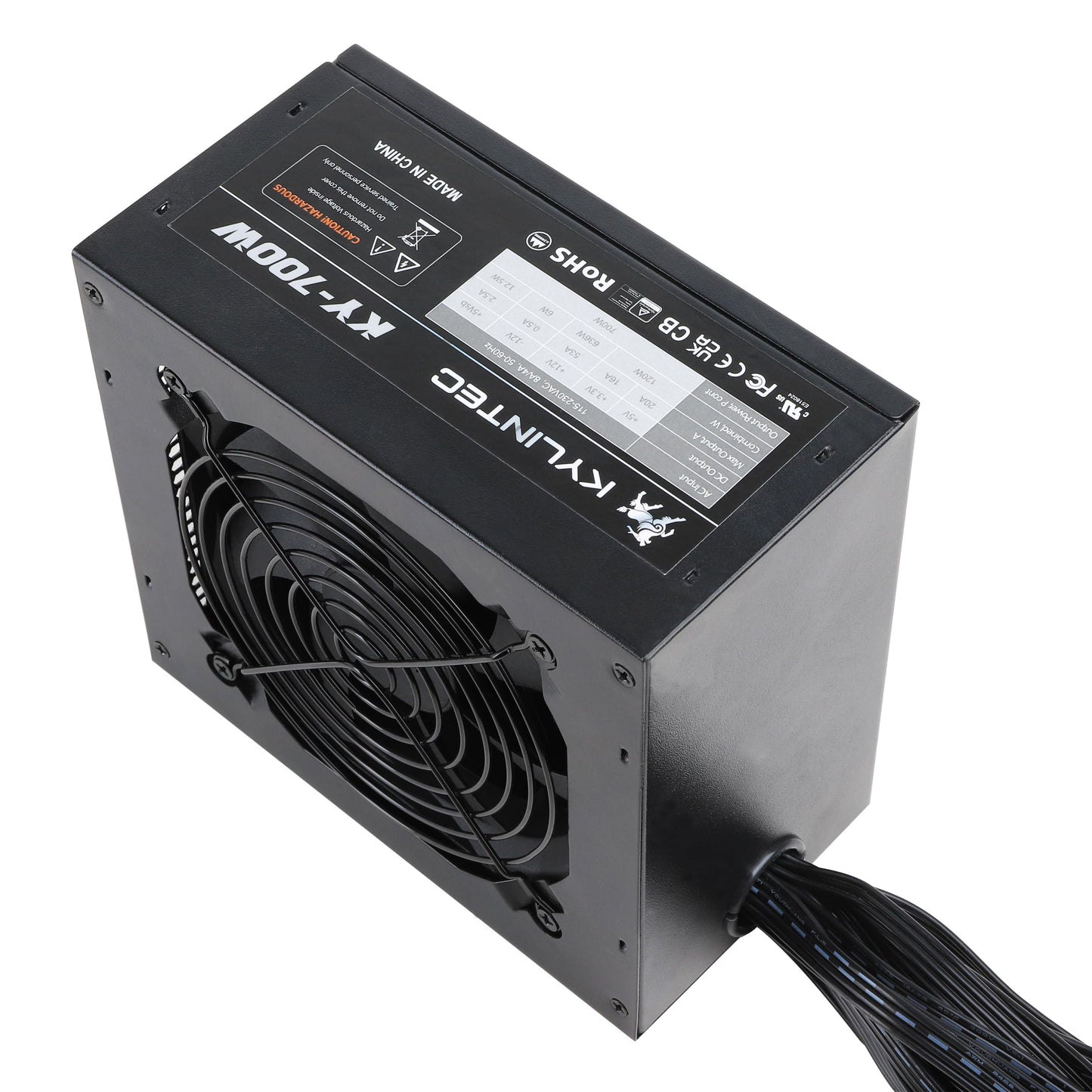 700w Power Supply Non-Modular ATX PSU with 6+2 Pin Connectors PFC Protection and 120mm Silent Fan Gaming PSU KY-700 Black