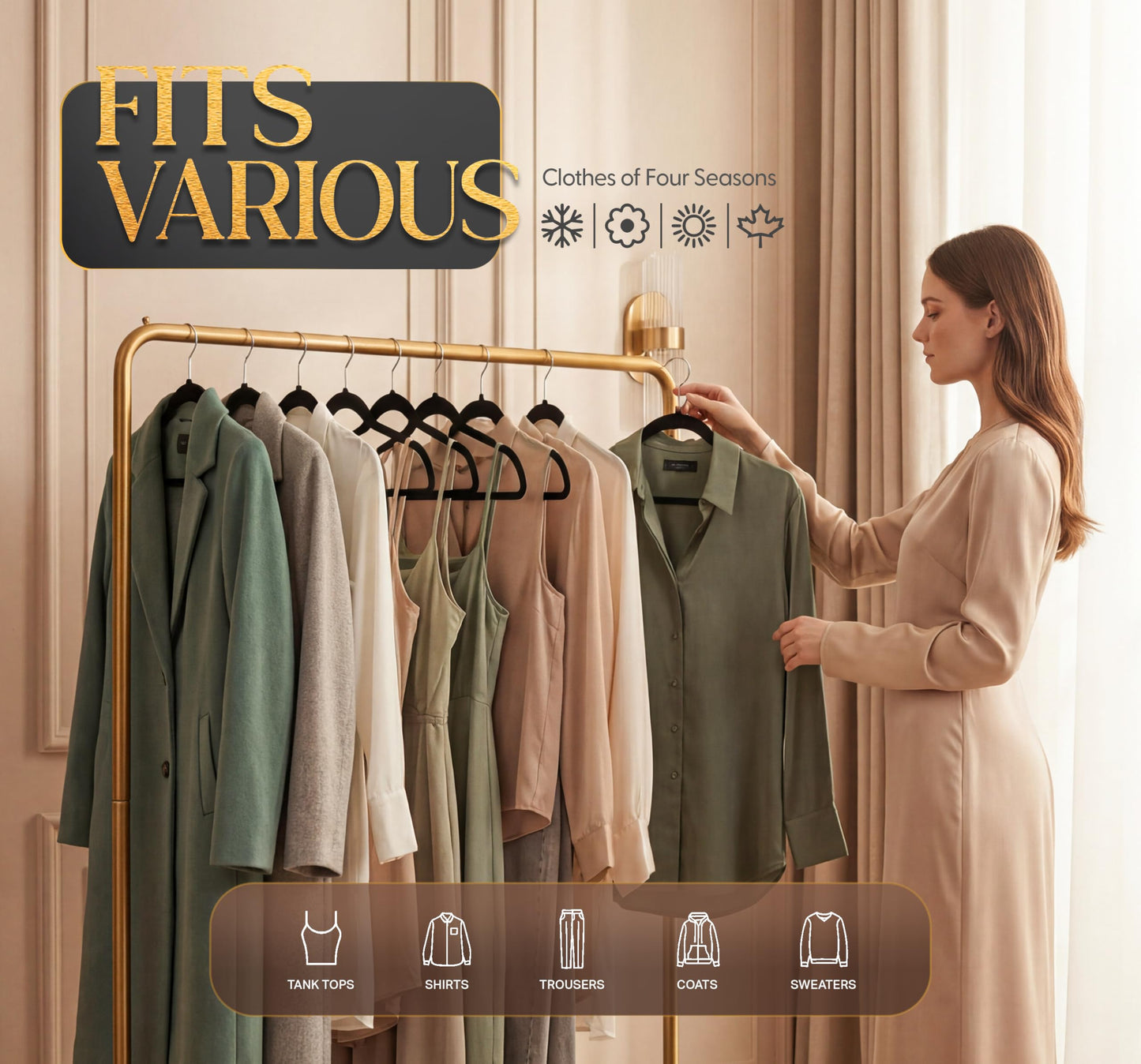 Beddora Black Velvet Hangers 50 Pack,Heavy Duty Coat Hanger for Closet - Felt Hangers for Space Saving Clothes Hanger - Pant Hanger for Shirts, Jackets,Dresses,Suit