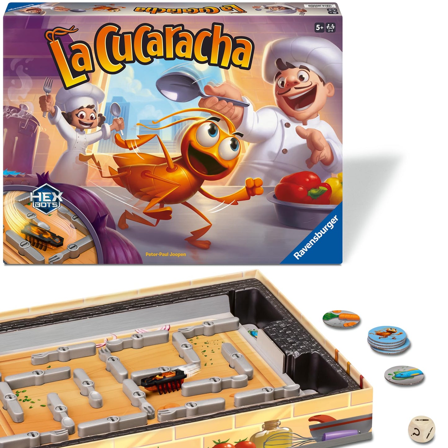 Ravensburger 22440 - La Cucaracha - Action Game with Electronic Cockroach for Big and Small, for 2-4 People, Suitable from 5 Years