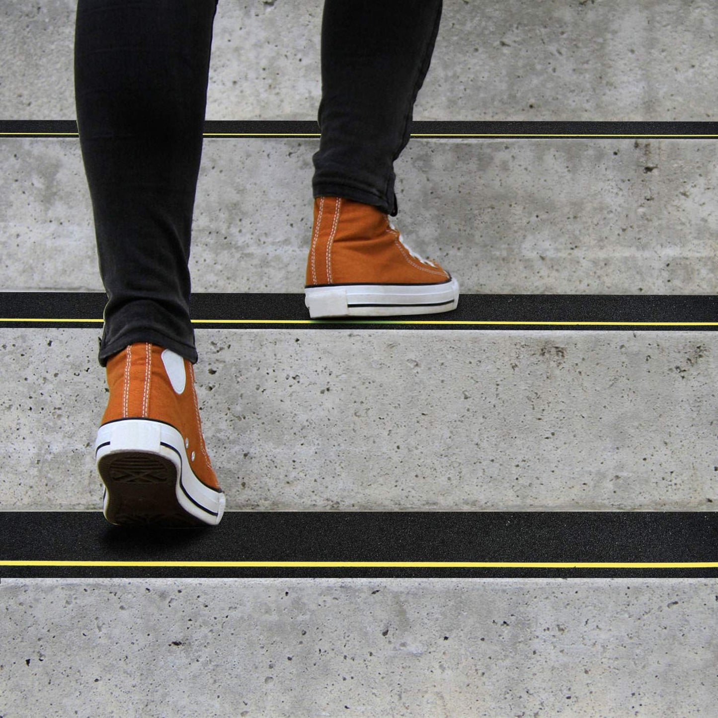 COSIMIXO 6" x 30" 10Pack Anti Slip Stair Tread with Reflective Strips,Best Grip Non Skid Tape,Anti-Skid Tape, High Traction Adhesive for Stairs Step