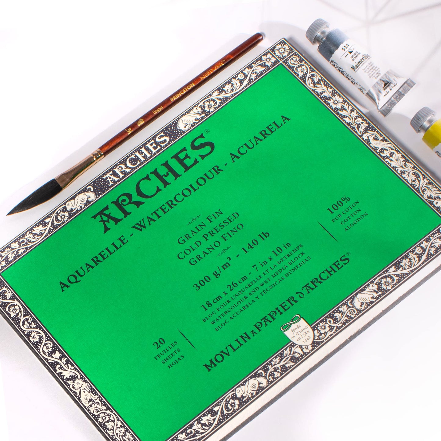 Arches Watercolor Paper Block, Cold Press, 7" x 10", 140 Pound