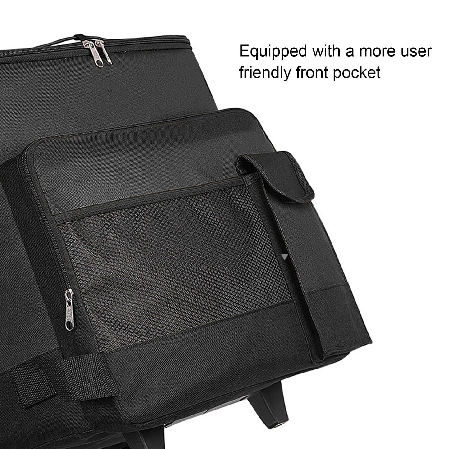 Large Rolling Cooler, 43L Leakproof Insulated Chiller Wheeled Soft Cooler, Oxford Cloth Aluminum Foil Dual Waterproof Portable Insulated Wheeled Cooling Bag with Handle