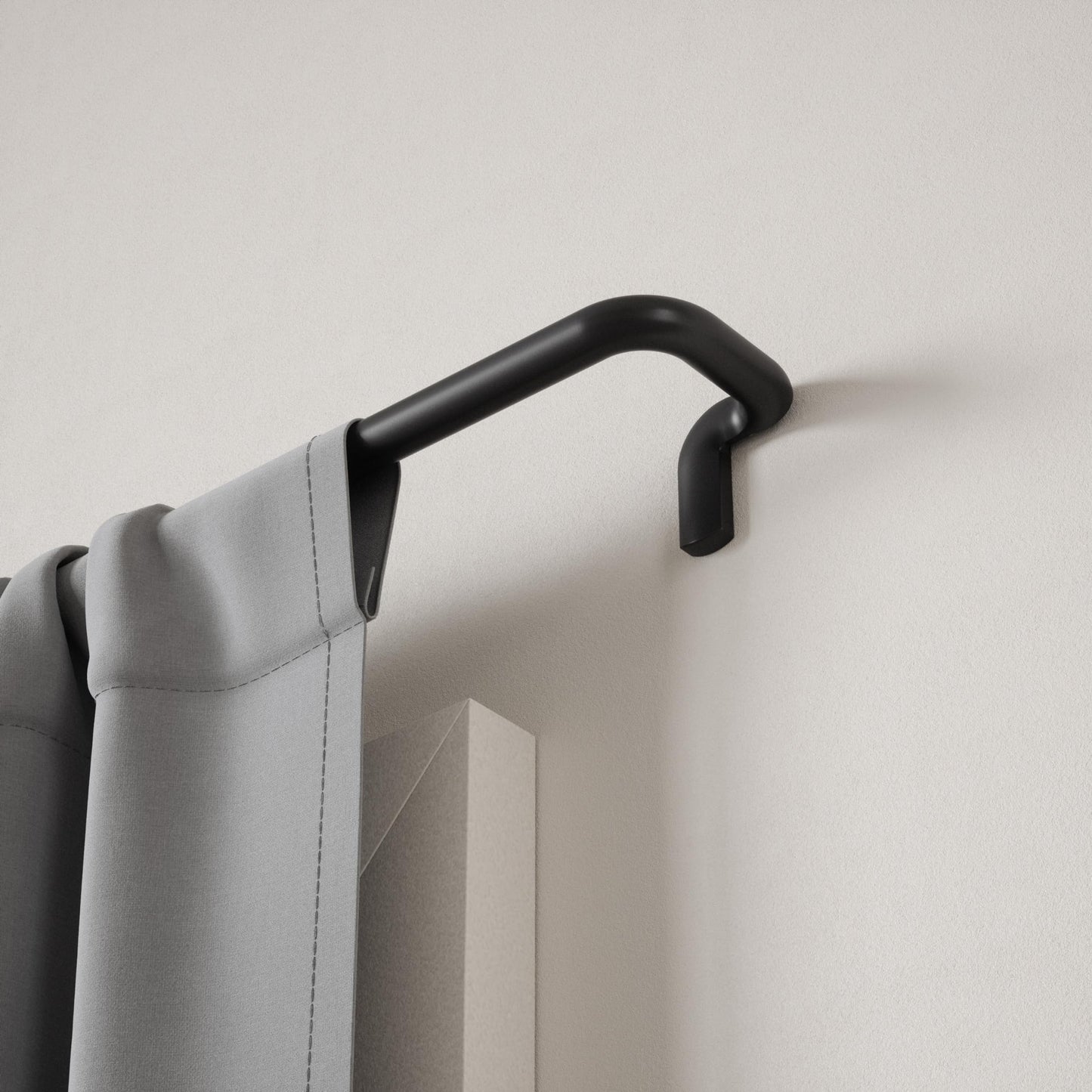 Umbra Twilight Curtain Rod Set – Wrap Around Design Ideal for Blackout or Room Darkening Panels, 30 to 84 Inches, Black