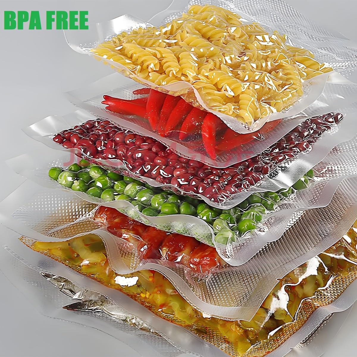 300 PCS Vacuum Sealer Bags for Food Saver - Pre-Cut Freezer Bags (10"x12"+8"x12"+6"x10"), 6X Longer Freshness, BPA Free Sous Vide Bags & Microwave Safe for Food Storage, Fits All Clamp Sealers