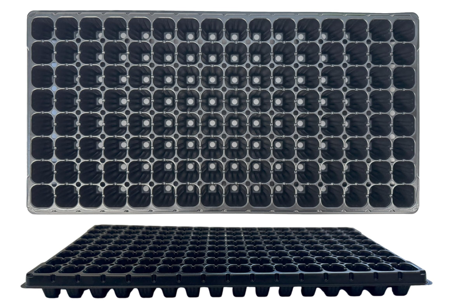 Kapok Candle Co 128 Cell Seedling Plastic Nursery Trays, 10 Pack, Thick Durable Germination Plug Trays, 1280 Cells Reusable Plant Propagation