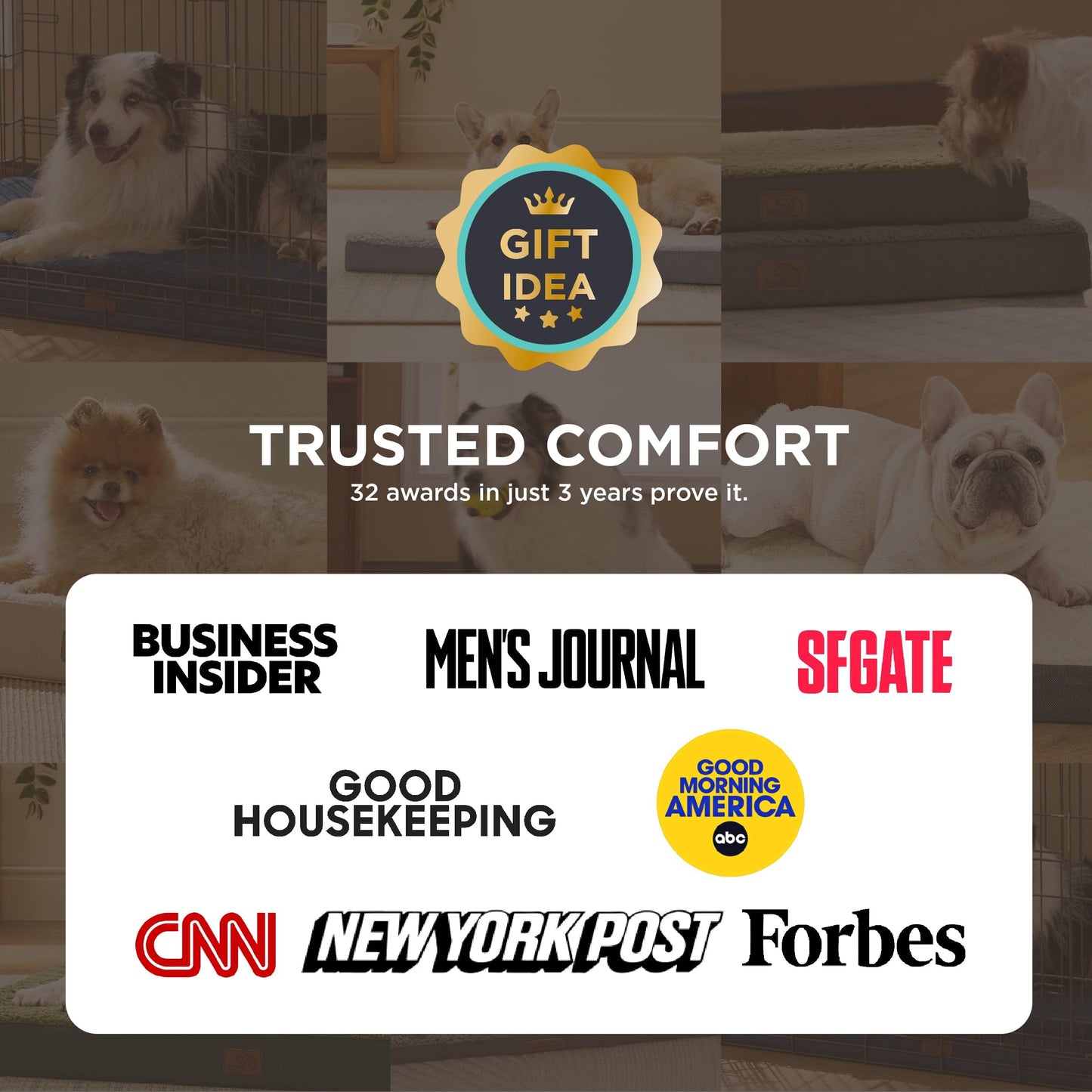 Bedsure Dog Bed for Large Dogs - Big Orthopedic Dog Bed with Removable Washable Cover, Egg Crate Foam Pet Bed Mat, Suitable for Dogs Up to 65 lbs, Brown