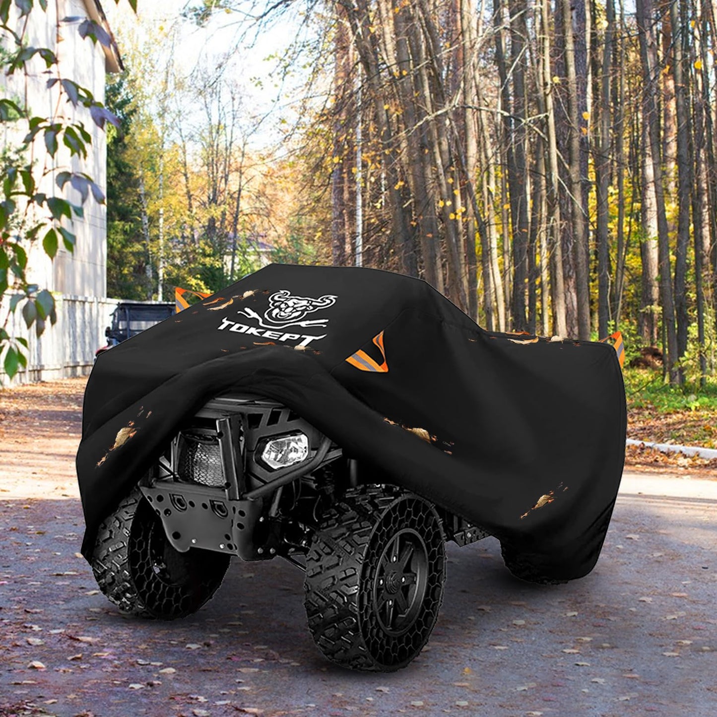 Tokept ATV Cover, Waterproof Heavy Duty 4 Wheeler Cover Quad Cover All Season Weather Proof Outdoor UV Protection for 82 Inch Polaris Kawasaki Yamaha Suzuki Honda (XLarge)