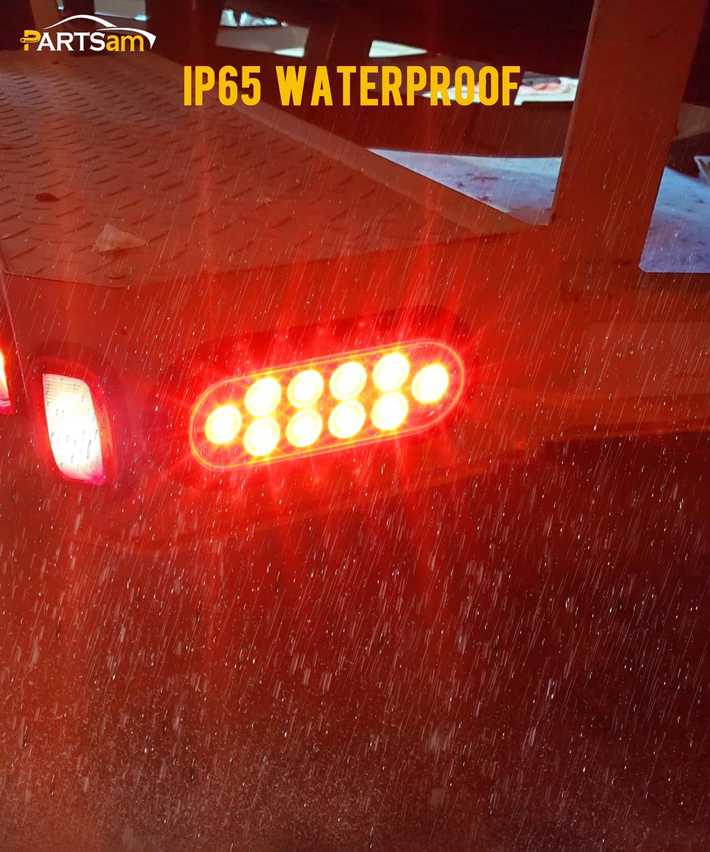 Partsam 2Pcs 6 Inch Oval Red Led Trailer Tail Lights 10 Diodes Clear Lens Stop Brake Turn Lights Grommet and Pigtails Waterproof 12V Sealed for RV Trucks, 6 Oval led Tail Lights Clear