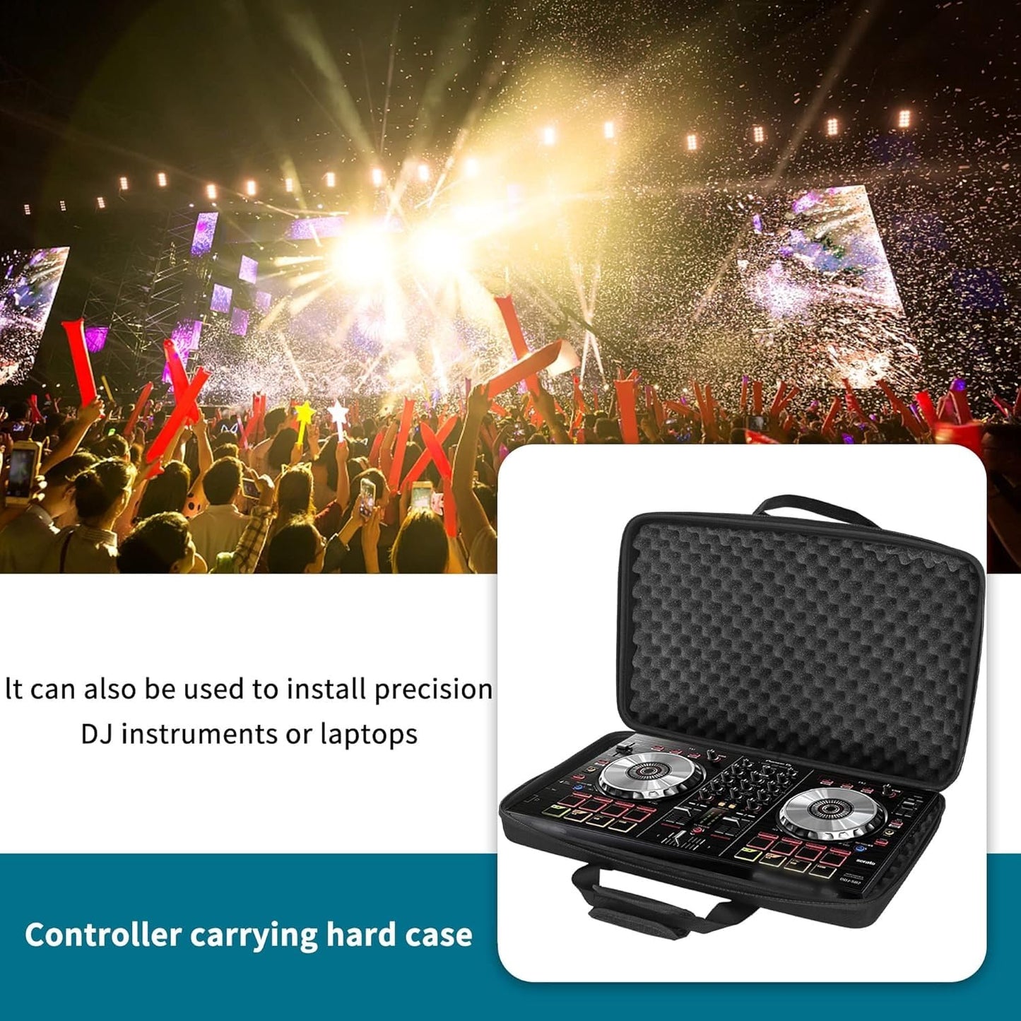 Lightweight Molded Hard Storage Case Fits for DDJ-FLX4 / DDJ-400 / DDJ-SB3 SB2 or DDJ-RB 2-Channel Controller