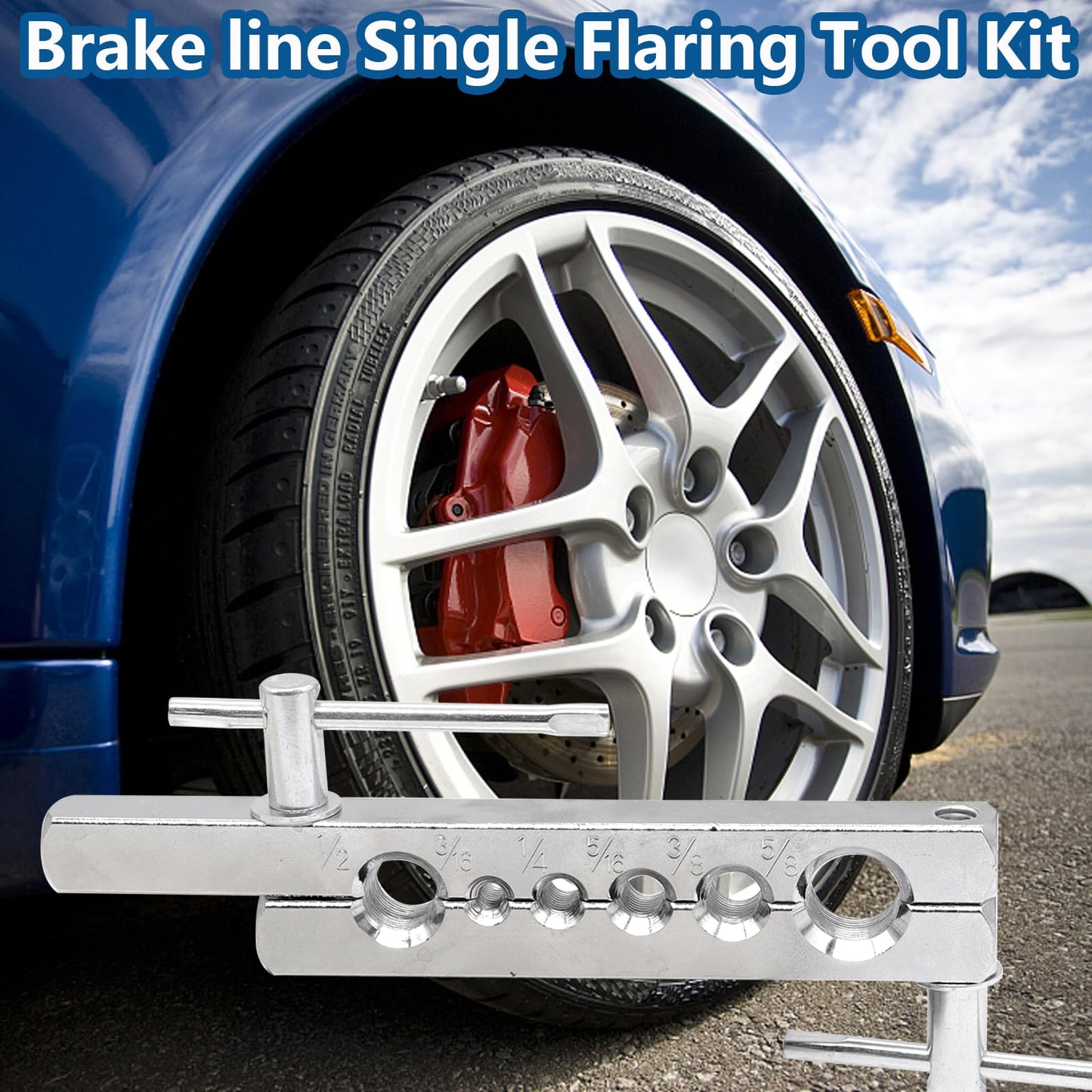 smseace 26Pack 3/16 Inch Brake line kit Include 25 FT Zinc-Plated Brake Lines with Fitting(16pcs Fittings,2pcs Union+4pcs Nut) Brake line Bender,Single Flare Tool,Cutter 3/16" Brake line kit
