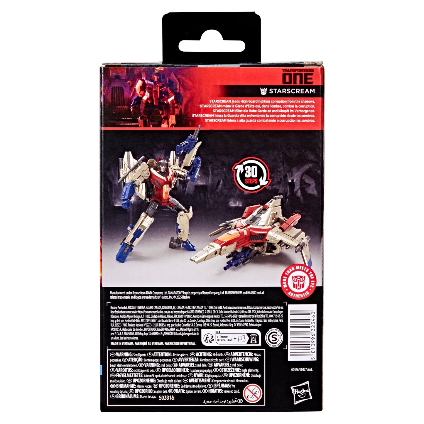 Transformers Studio Series Deluxe Class Transformers One Starscream, 4.5-inch Converting Action Figure, Robot Toys for Ages 8+