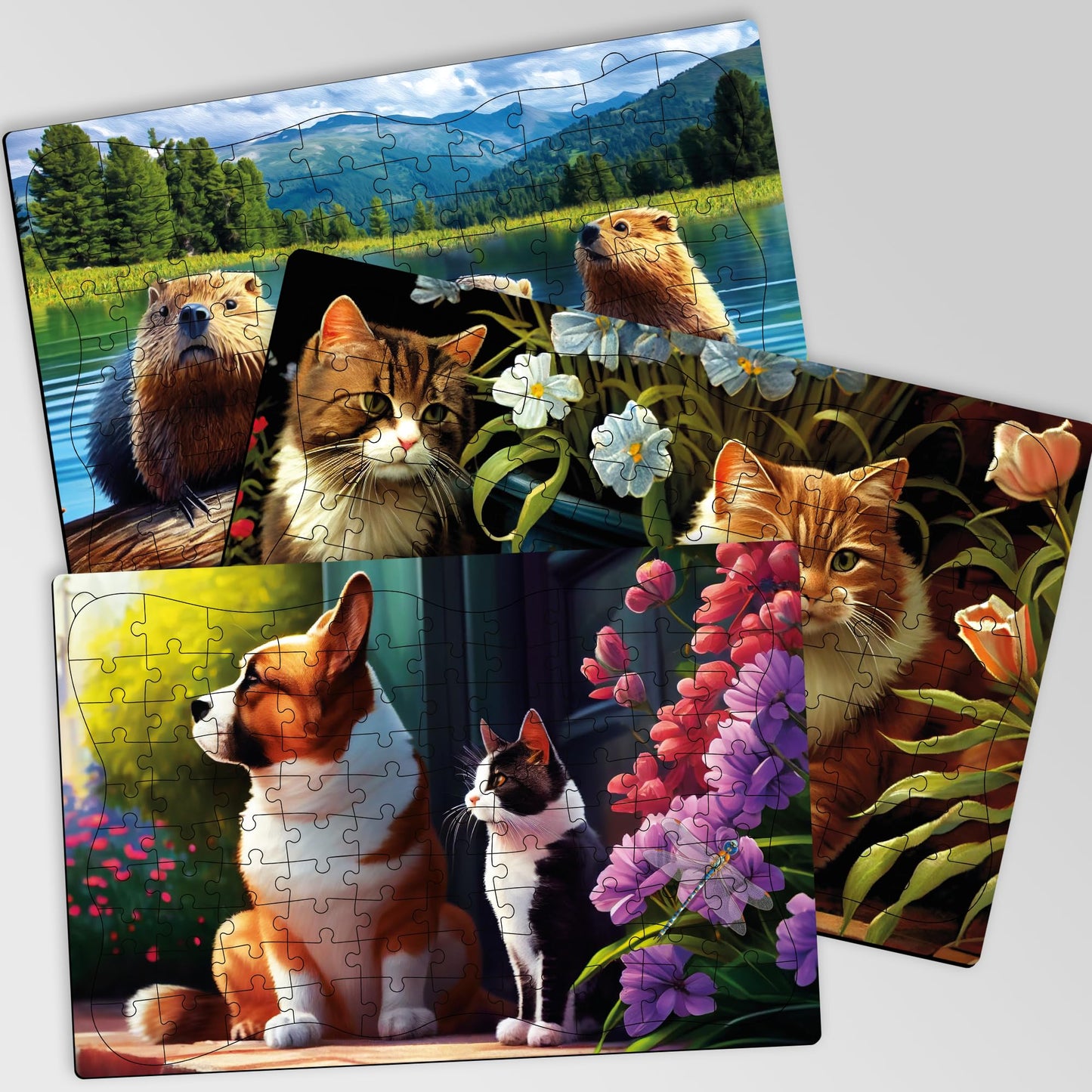 QUOKKA 100 Pieces Dementia Puzzles for Elderly - Large Piece Activities Products for Seniors - Adults 3 Alzheimers Jigsaw Puzzle Games with Beavers - Cognitive Gifts Toys - Men and Women