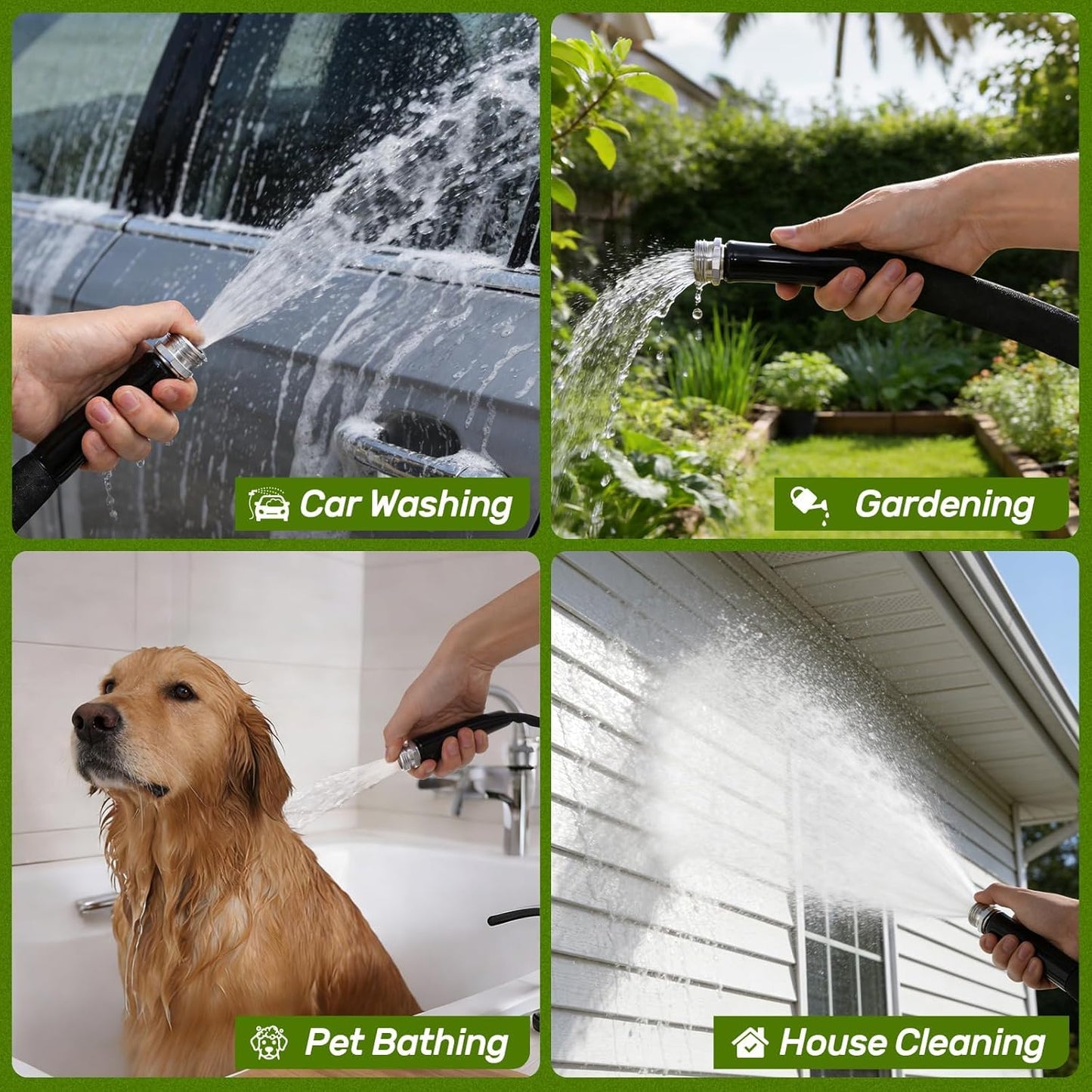 Garden Hose, Lightweight, Ultra Flexible, Durable, Kink-Free Garden Hose, RV, Marine and Camper Hose (50 FT)