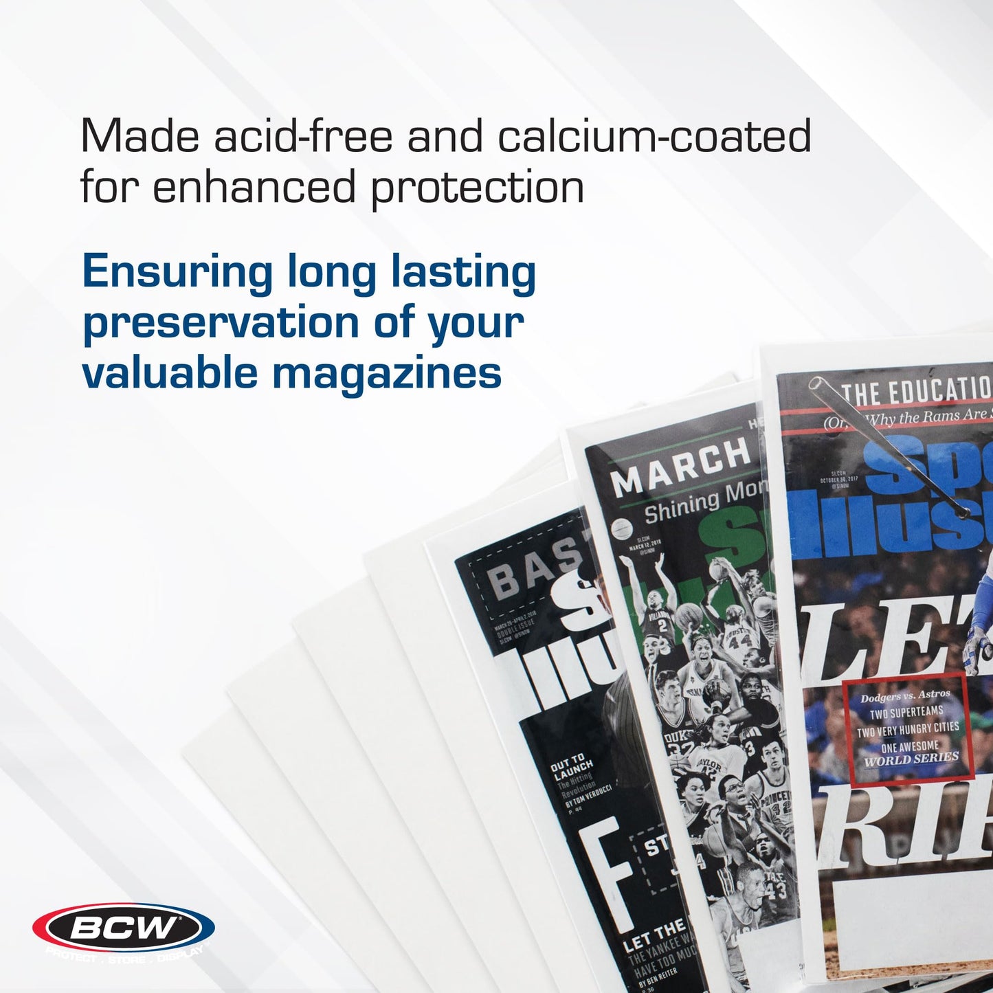 BCW Magazine Backing Boards 8.5 x 11 – 100 Pack | Acid-Free Magazine Boards for Archival Storage, Fabric Crafts & Mailing Protection