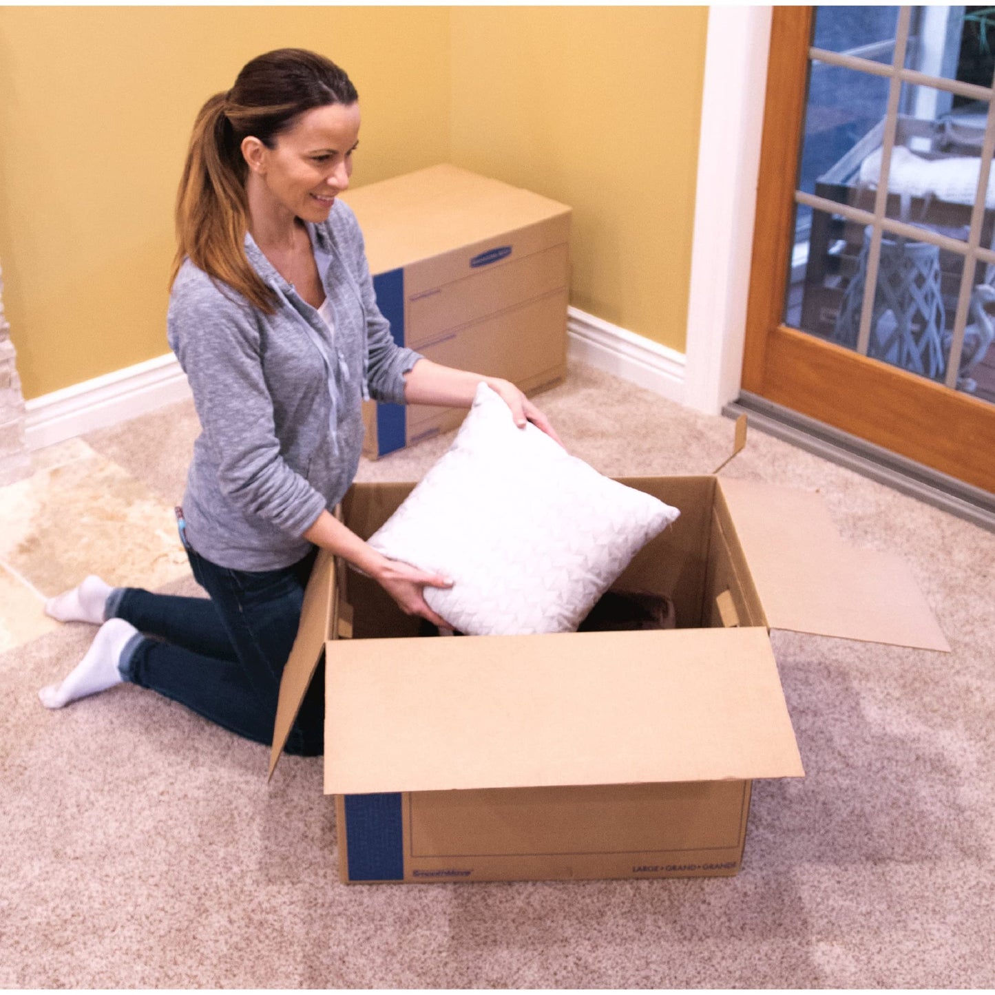 Bankers Box SmoothMove Prime Moving Boxes, Tape-Free and Fast-Fold Assembly, Large, 24 x 18 x 18 Inches, 6 Pack (0062905)