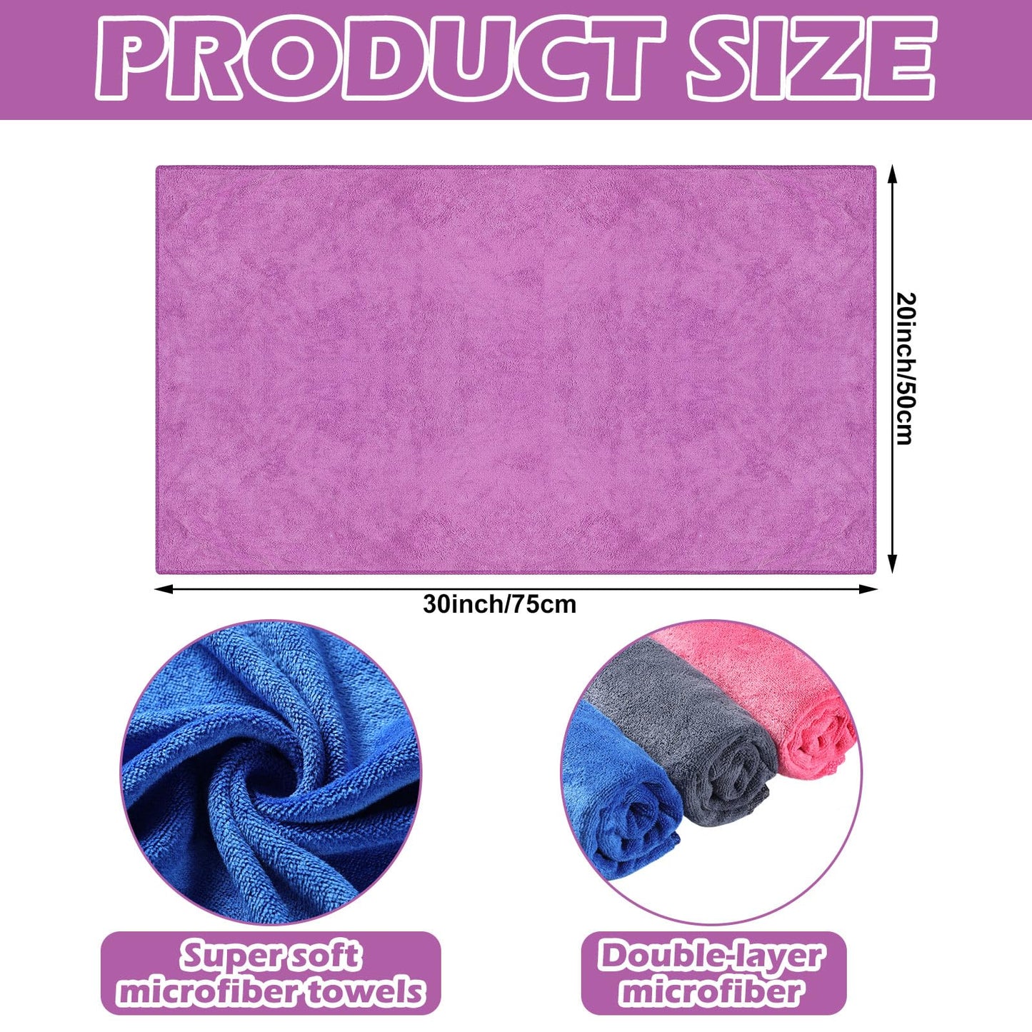SmoothNovelty 10 Pcs Extra Large Microfiber Cleaning Cloth 30" x 20" Large Floor Microfiber Towel Reusable Washable Free Lint Free Cloth Rag for Squeegee Mop Floor Window Housekeeping(Bright Color)