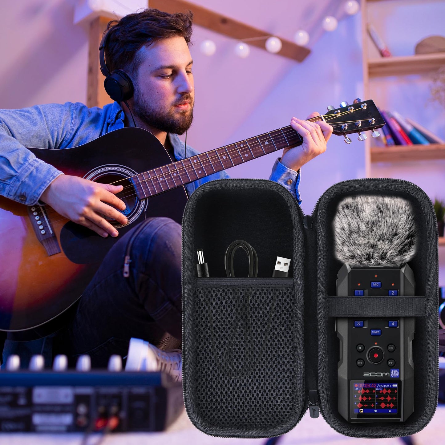 Lebakort Storage Case Compatible with Zoom H6essential / H5studio Handy Recorder