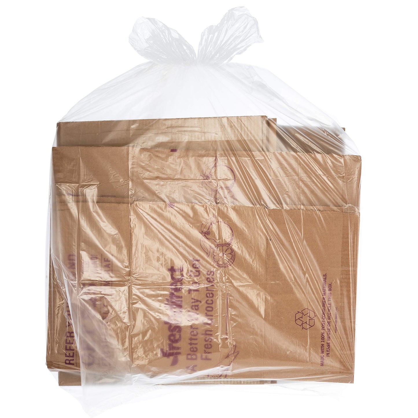 Veska 65 Gallon Clear Trash Bags, (50 Bags w/Ties) Clear Recycling Plastic Garbage Bags. 60 Gallon, 64 Gallon, 65 Gallon Trash Bags