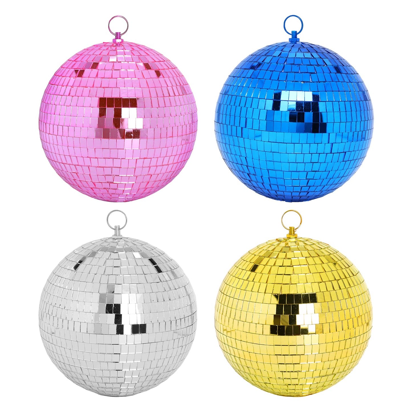 DJBoomy 8 Inch Hanging Mirror Disco Ball: Silver Disco Balls Decorations Mirror Ball with Hanging Ring for Party Decor Home Events DJ Parties