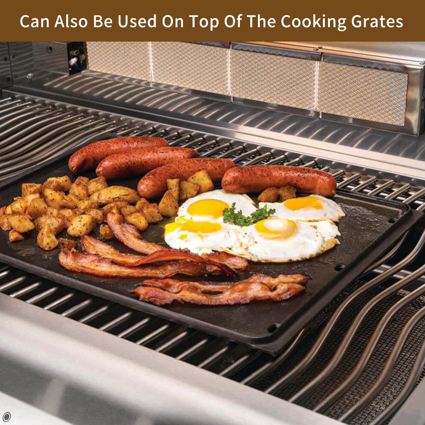 56425 56426 BBQ Griddle Insert for Napoleon Rogue 425 Rogue 525 Rogue 625 Freestyle 425 365 Series Grill Griddle BBQ Replacement Parts Cast Iron Reversible Griddle Plate BBQ Accessories