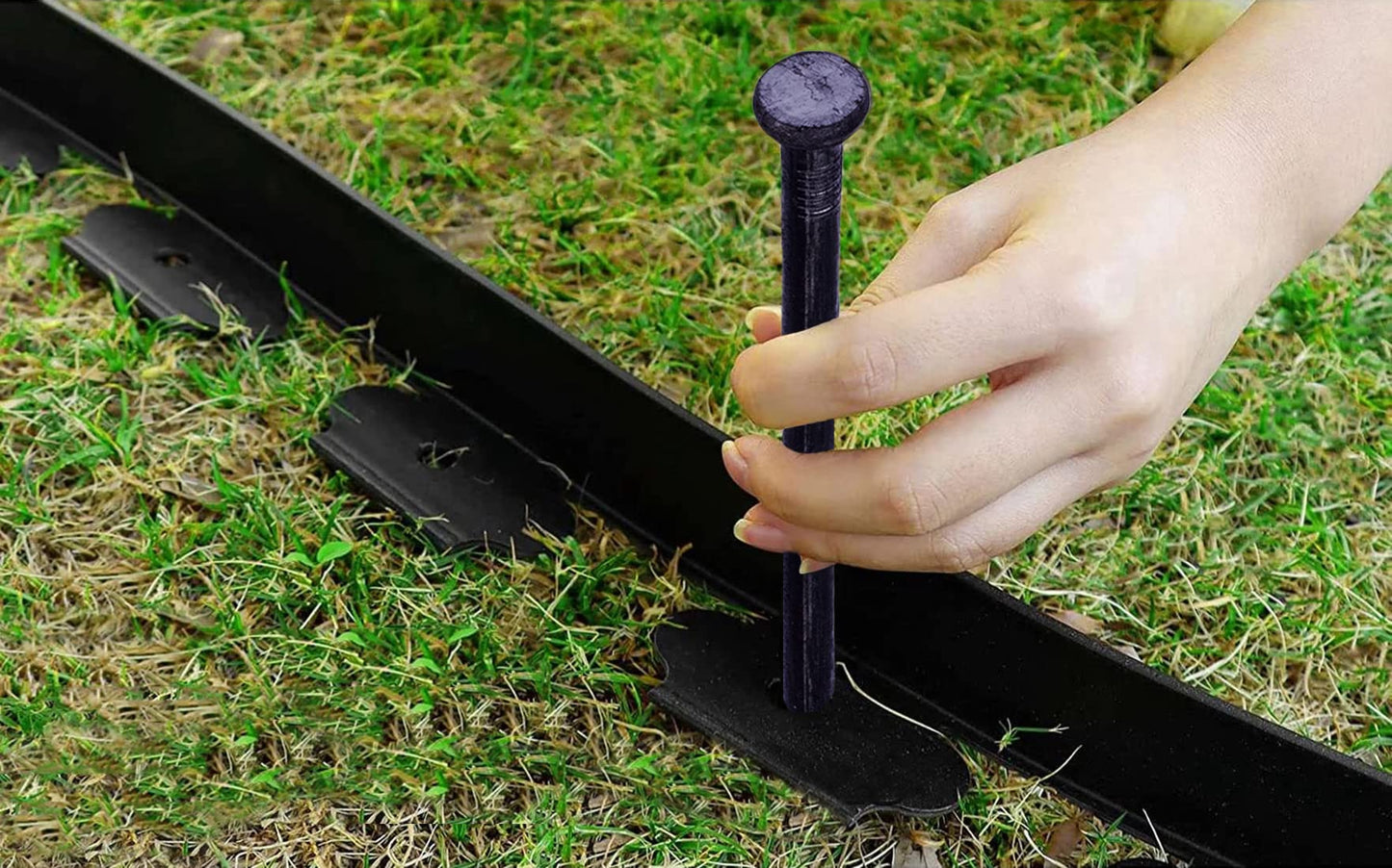 HOT SEAL Landscape Stakes 10 Inch 100 Counts Metal Landscape Edging Anchoring Spikes, Heavy Duty Nails for Artificial Turf Stakes, Paver Edging, Timber Carpentry, Weed Barrier, Tent Pegs, More
