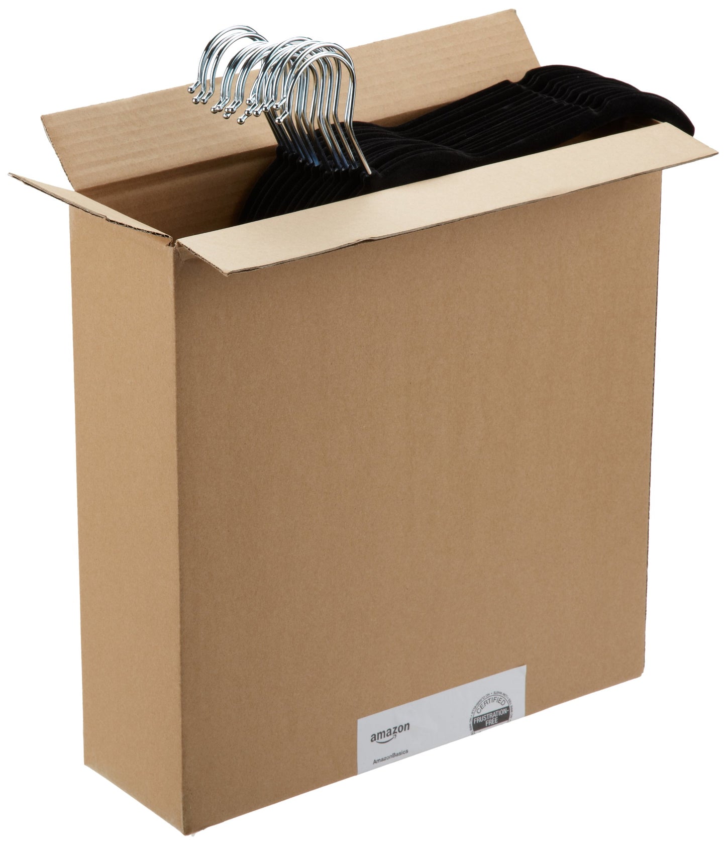 AmazonBasics Velvet Clothing Hangers - 30-Pack, Black