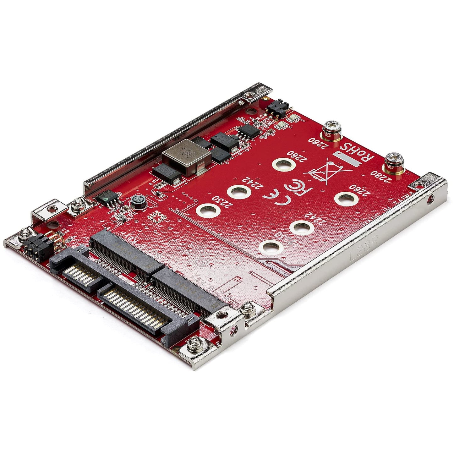 StarTech.com M.2 to SATA Adapter - Dual Slot - for 2.5in Drive Bay - RAID - M.2 SSD - M.2 Adapter - M.2 SSD Adapter (S322M225R), 0.30"/7.62mmx2.80/71.12mmx3.90/99.06mm