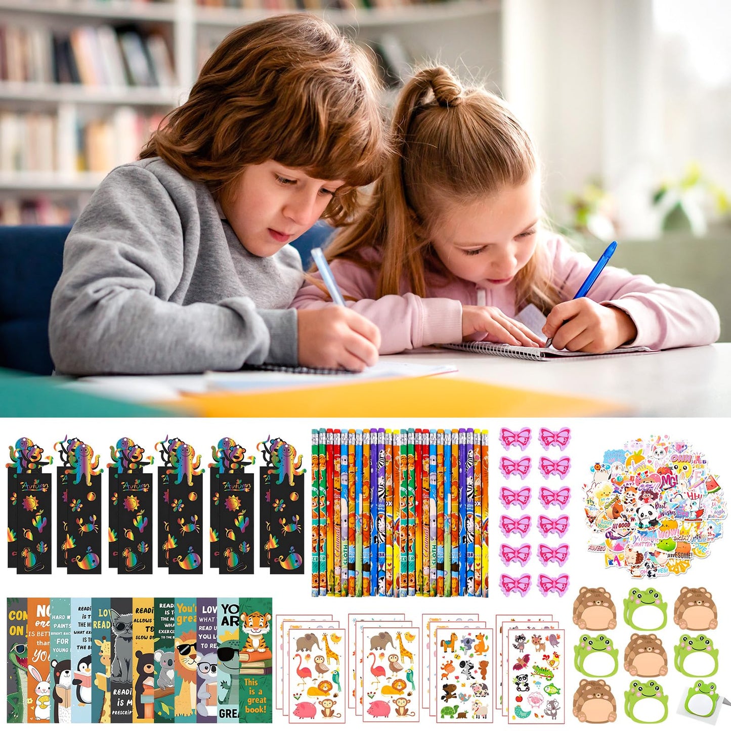 24Pack Stationery Party Favors for Kids, Stationery Birthday Goodie Bags Classroom Gifts for Students, End of Year Student Gifts,Birthday Goodie Bag Stuffers Gifts Rewards Prizes