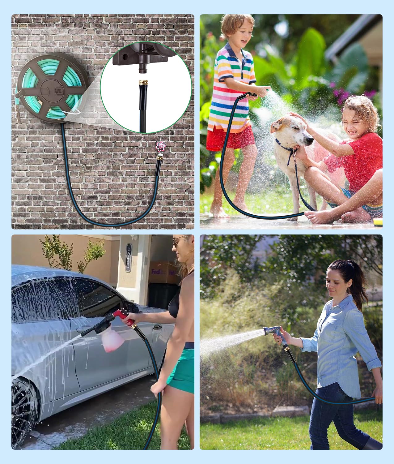 Garden Lead-in Hose 10ft X 5/8" Female to Female, 10 Feet Flexible Leader Water Hose with Swivel Handle, Heavy Duty Small Garden Water Hose for Outdoor Indoor