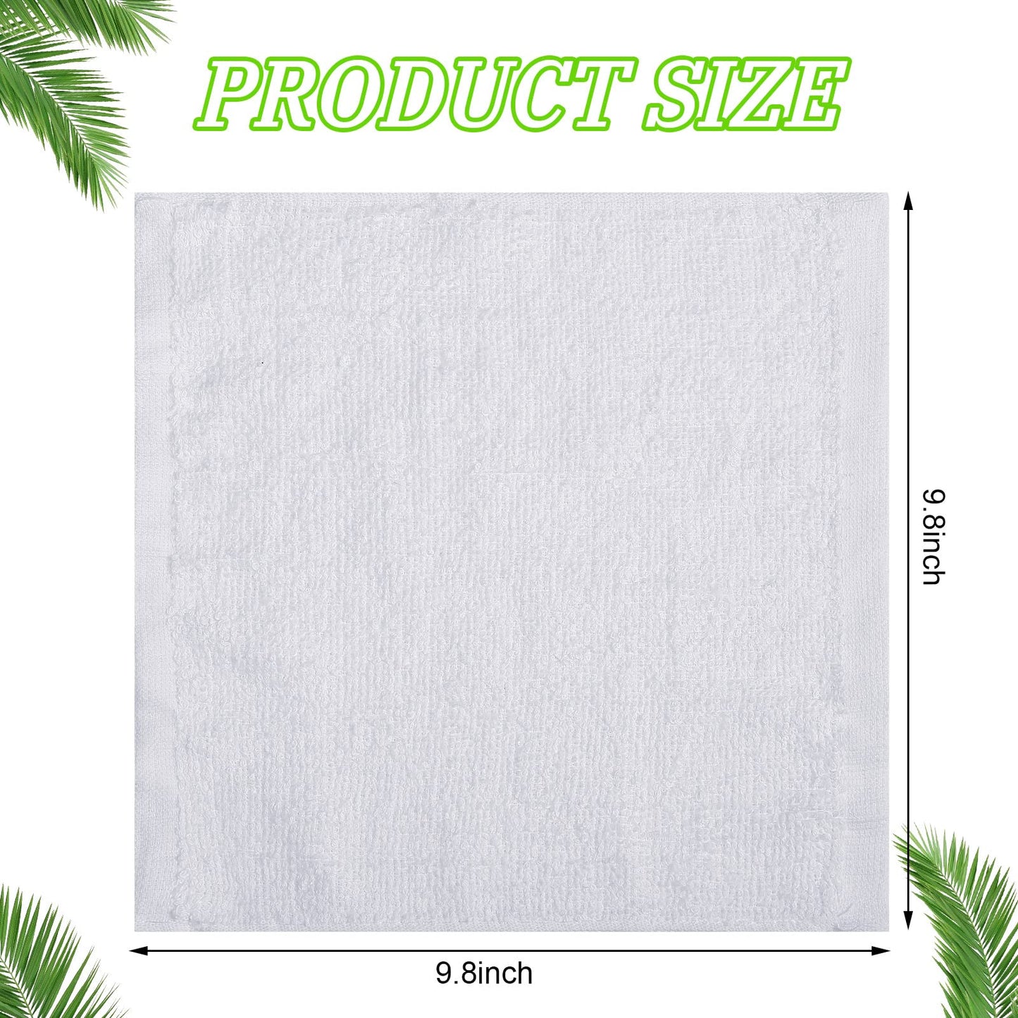 Oudain 200 Pcs White Cleaning Cloths Bulk Reusable Cleaning Rags Cotton Washcloths Absorbent Dishcloths Small Kitchen Rags Soft Bath Towels for Housekeeping, 9.8 x 9.8 Inch
