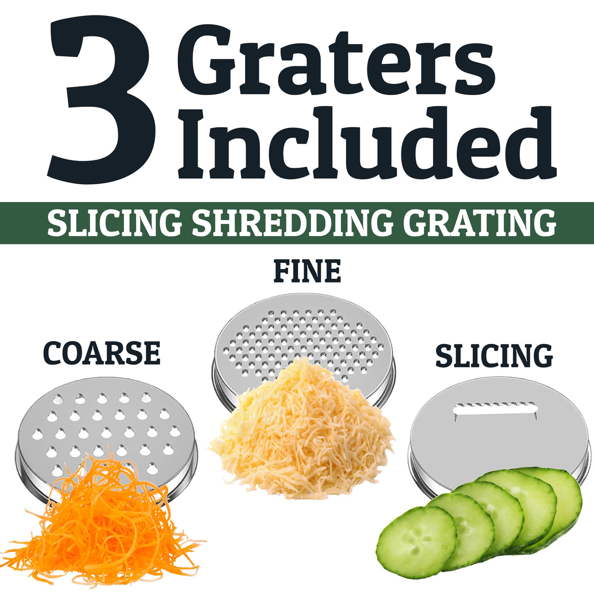 Priority Chef Stainless Steel Mixing Bowls with Lids Set, 3 Grater Attachments, Airtight Lids, Non-Slip Silicone Base Mixing Bowl Set, Large Prep Metal Mixing Bowls for Kitchen, Parent (Green)