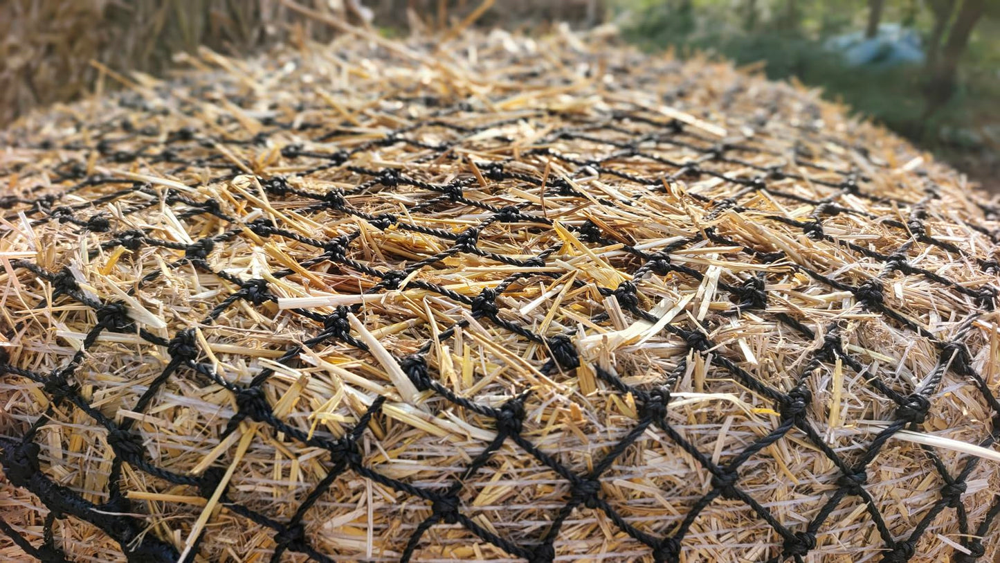 Round Bale Hay Nets for Horses 5ft x 4ft Large Round Bale Feeder Slower Feed Hay Net,1.5" Holes