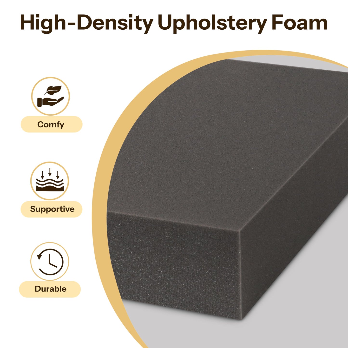 FlyGulls 20X20X4 Inch High-Density Upholstery Foam Padding Thick Couch Cushion Replacement Sofa Foam Cushion Replacement Cut to Any Size for Bench, Stool, Window Seat Pads, Dining Chair Pads