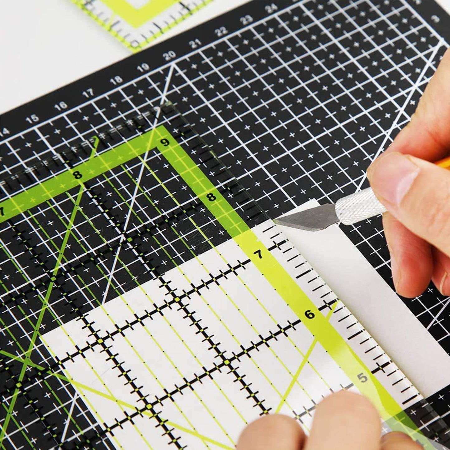 7 Pack Acrylic Quilting Ruler, Long Transparent Fabric Cutting Quilter Ruler with Double-Colored Grid Lines. Clear Sewing and Ironing Rulers for Precision Cutting and Easy Sewing (1"x6" ,1"x12",1.5"x12" ,2"x24",3"x8",3"x18", 6"x24")