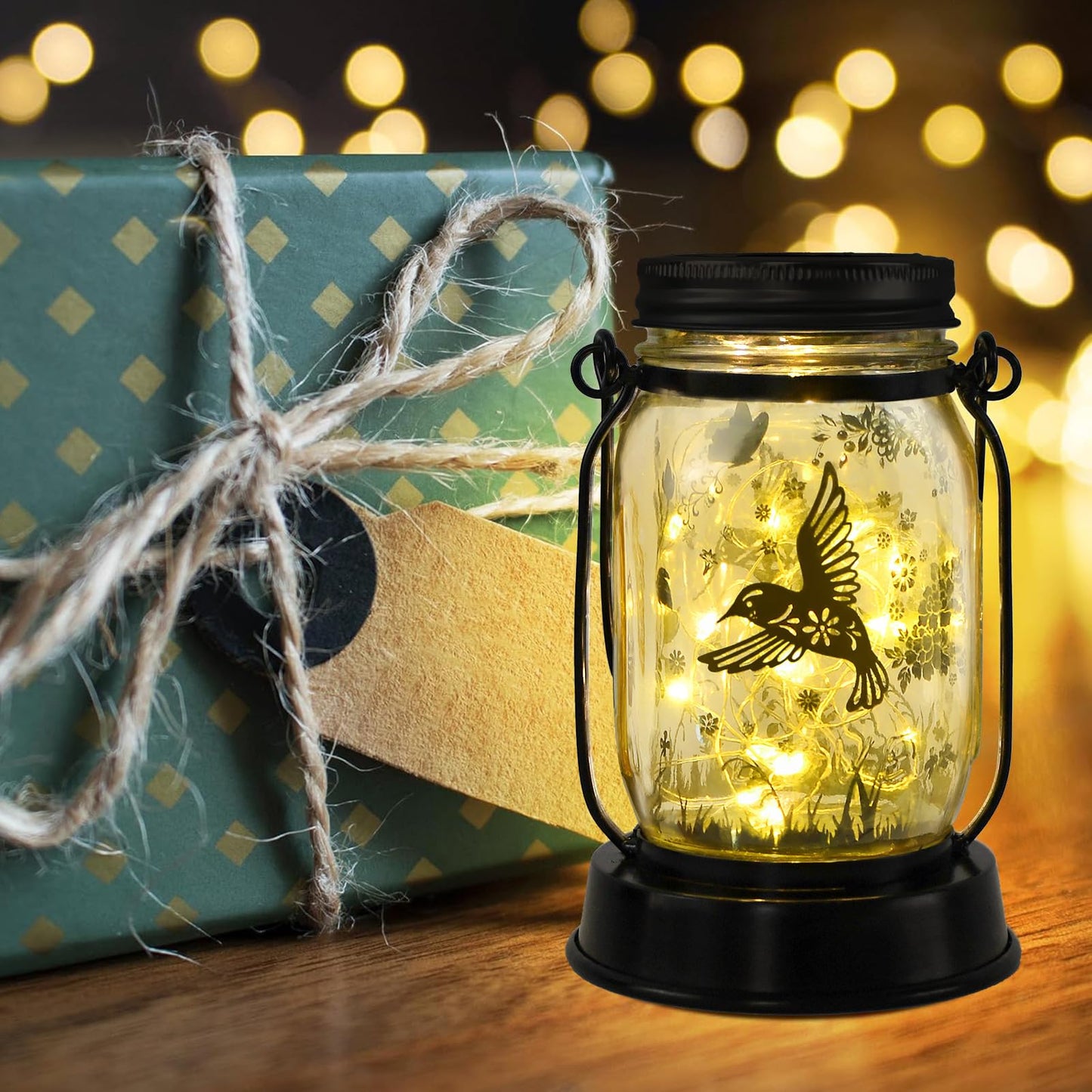 Mom Gifts for Mothers Day Hummingbird Solar Lantern Birthday Gifts for Women, Men, Mom, Christmas Decorations Mothers Day Gifts, Solar Lights Outdoor Christmas Decor Hanging Garden Decor Waterproof