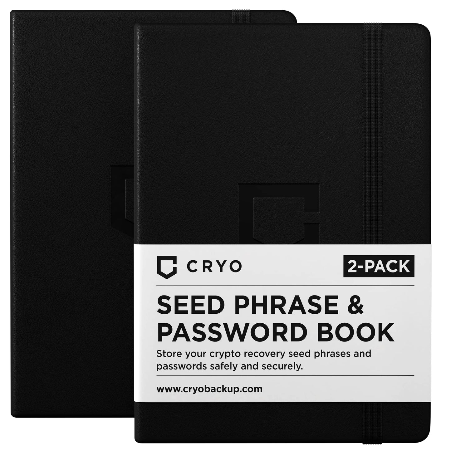 CRYO Crypto Seed Phrase Storage Notebook - Waterproof Bitcoin Recovery Phrase Crypto Password Keeper - 12 to 24 Word Cold Wallet Backup - Mnemonic Passphrase Stone Paper Book - Pocket Size 2-Pack