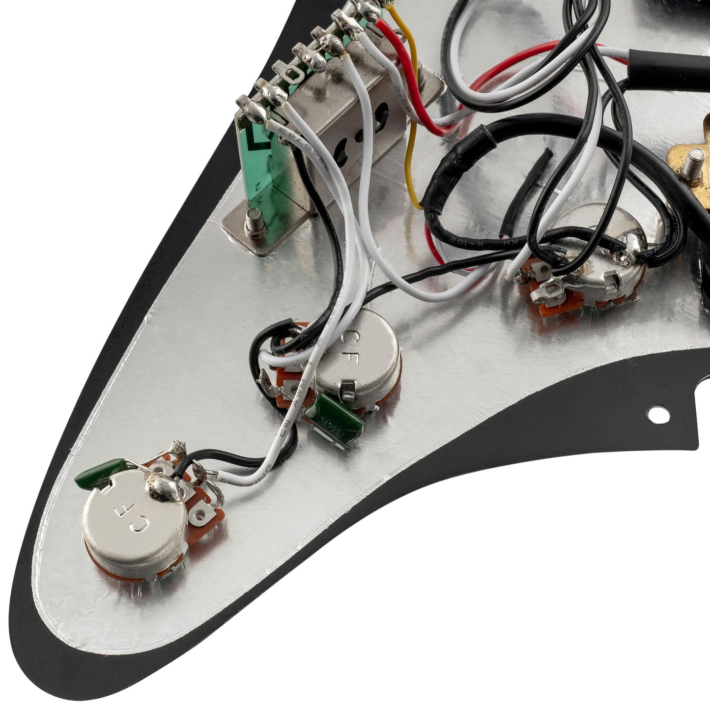 Musiclily SSH 11 Hole Prewired Loaded Humbuckers Stratocaster Pickguard with Noiseless Alnico 5 Pickups Set for Strat Style Guitar,3Ply Black