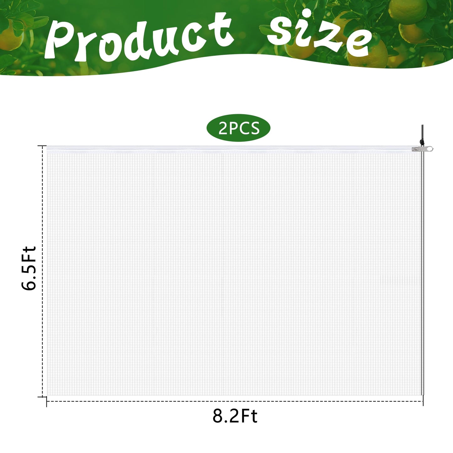 2Pcs 6.5 x 8.2 ft Large Fruits Tree Netting Cover with Zipper and Drawstring - Garden Bird Netting Plant Protective Cover - Vegetable Flower Tree Mesh Barrier for Preventing Insect Bird Squirrel Bug