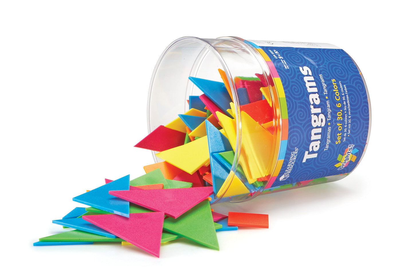 Learning Resources Brights! Tangrams Class Pack, Shape Recognition, 30 Plastic Pieces, Ages 5+